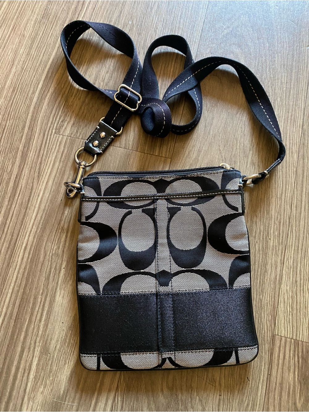 Coach Black & Gray Signature Crossbody Bag